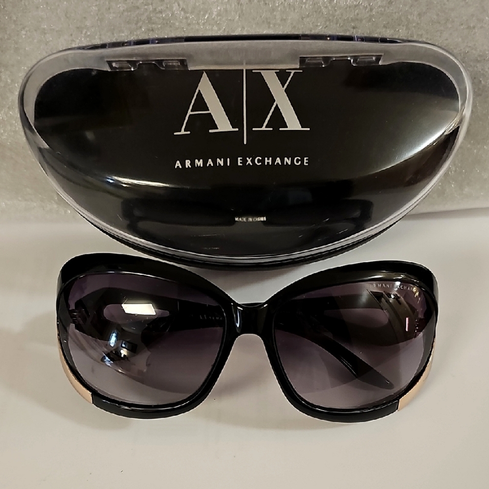 Armani Exchange Black Gold Sunglasses